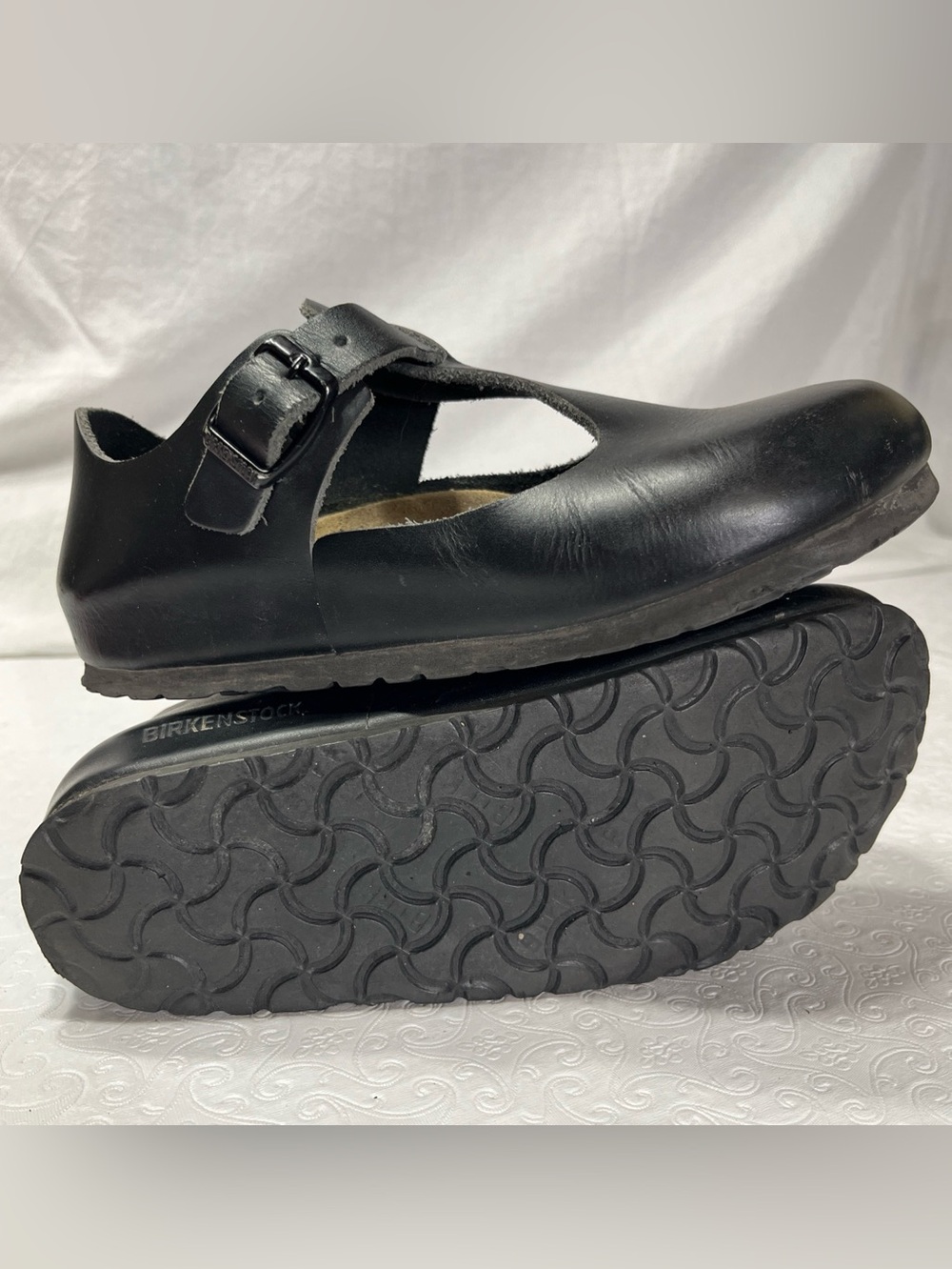 Birkenstock Paris Mary Jane Shoes Black Leather Womens EU 35 Classic German Clog - Picture 13 of 16